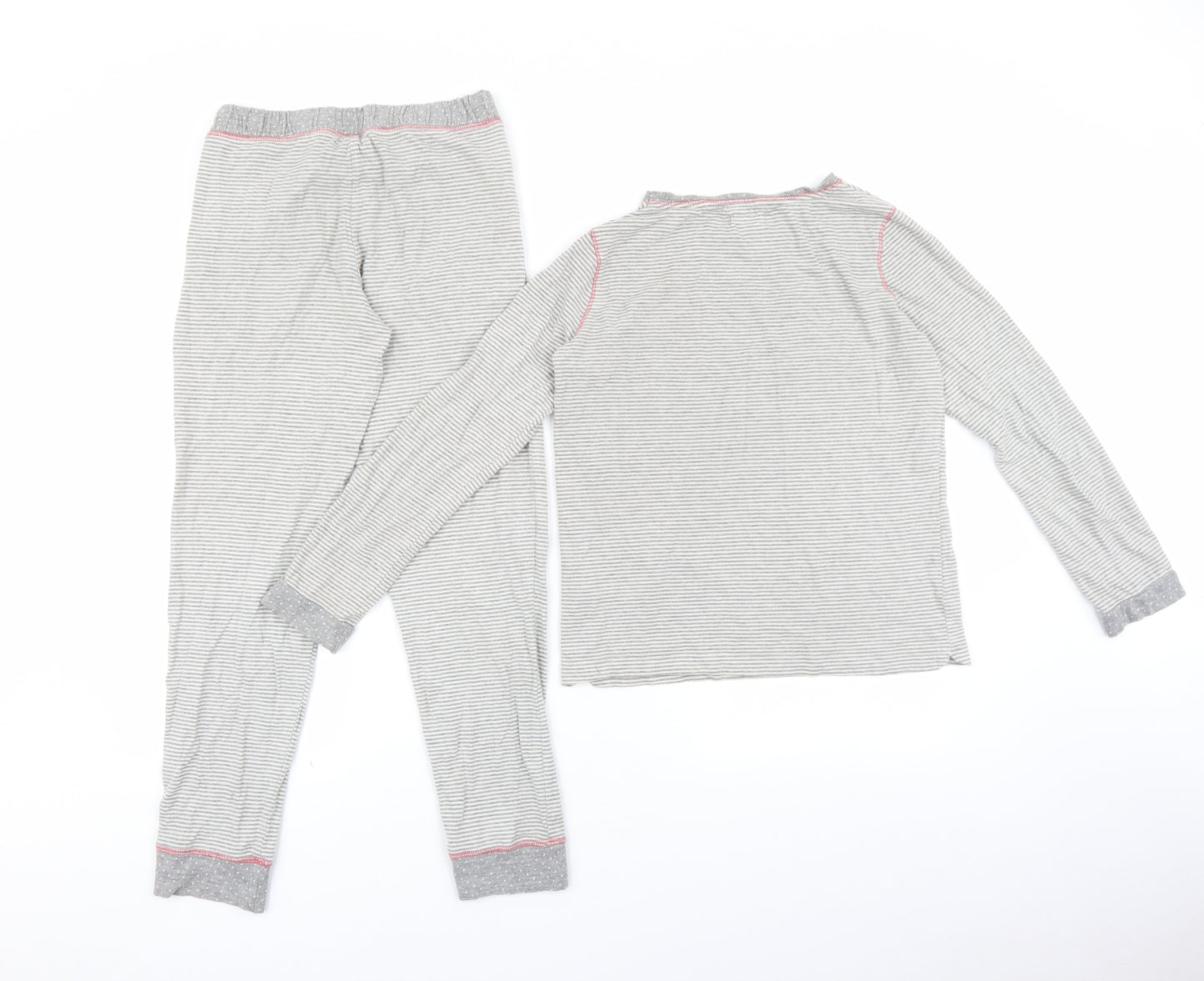 Fat Face Girls Grey Striped Cotton Top Lounge Set Size 10-11 Years Pullover