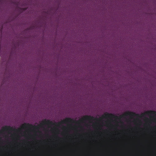 Society 8 Womens Purple Round Neck Viscose Pullover Jumper Size 12