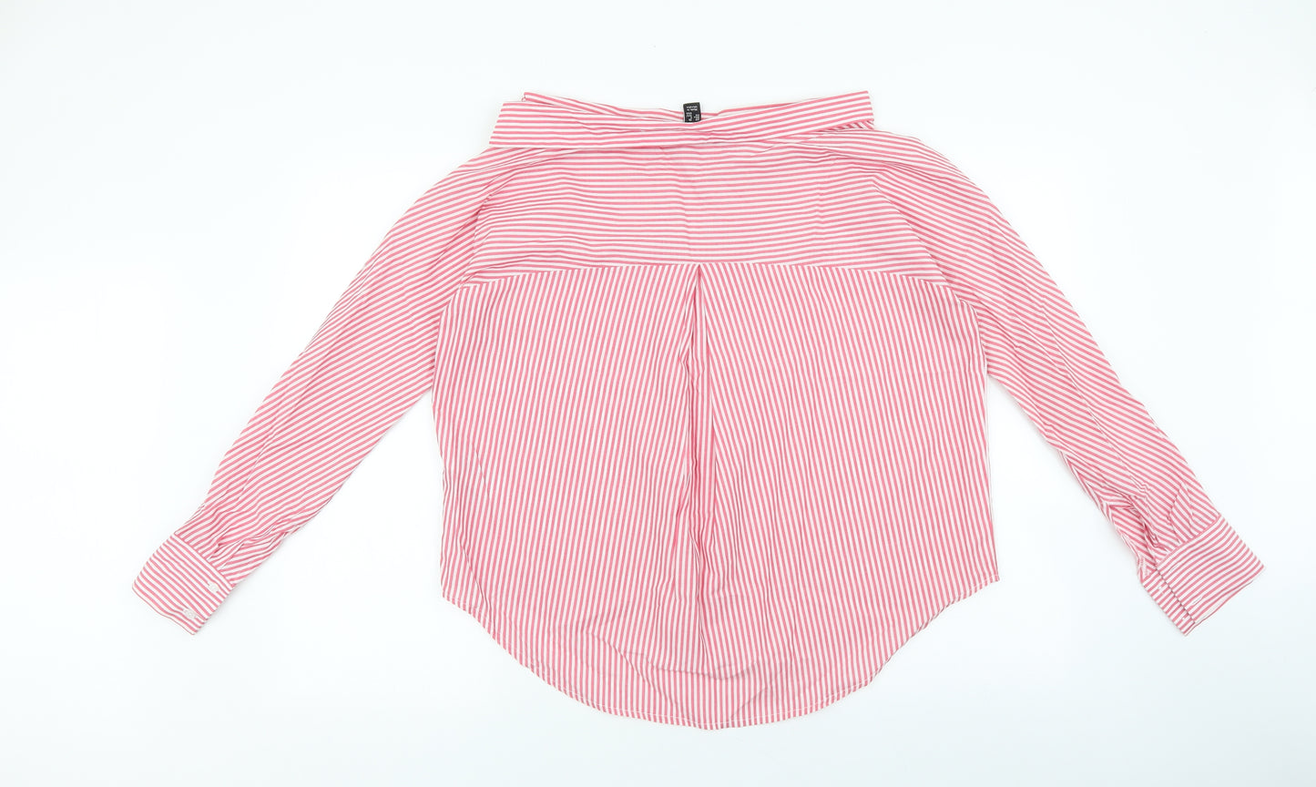 New Look Womens Multicoloured Striped Cotton Basic Blouse Size 8 Boat Neck