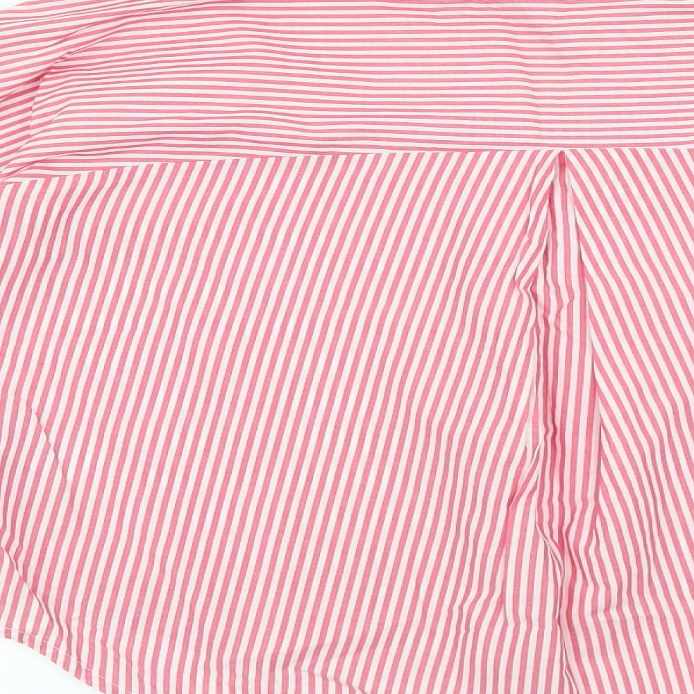 New Look Womens Multicoloured Striped Cotton Basic Blouse Size 8 Boat Neck