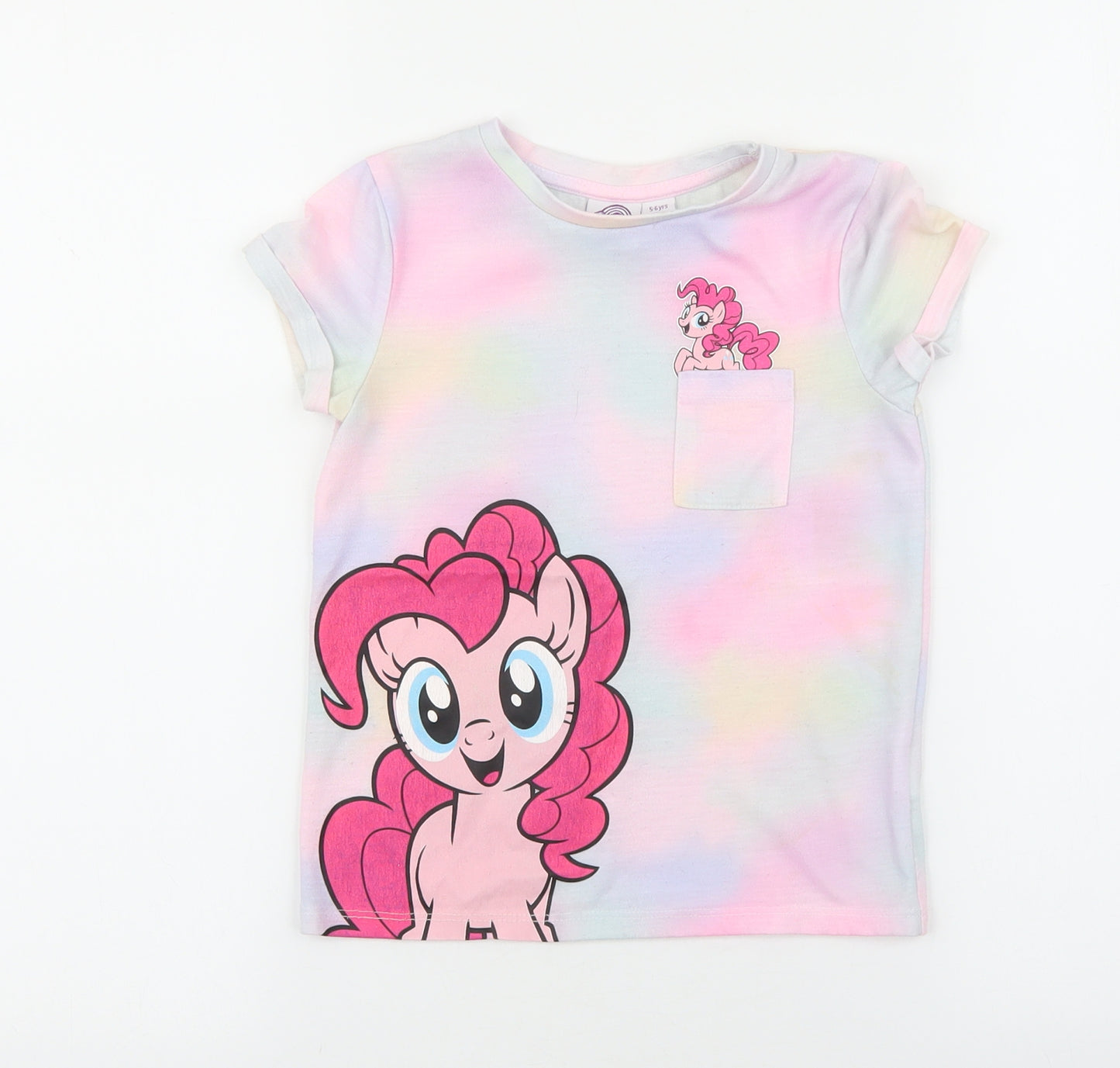 My Little Pony Girls Multicoloured 100% Cotton Basic T-Shirt Size 5-6 Years Round Neck Pullover - Unicorn