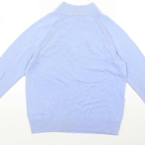Marks and Spencer Womens Blue Mock Neck Acrylic Pullover Jumper Size 8