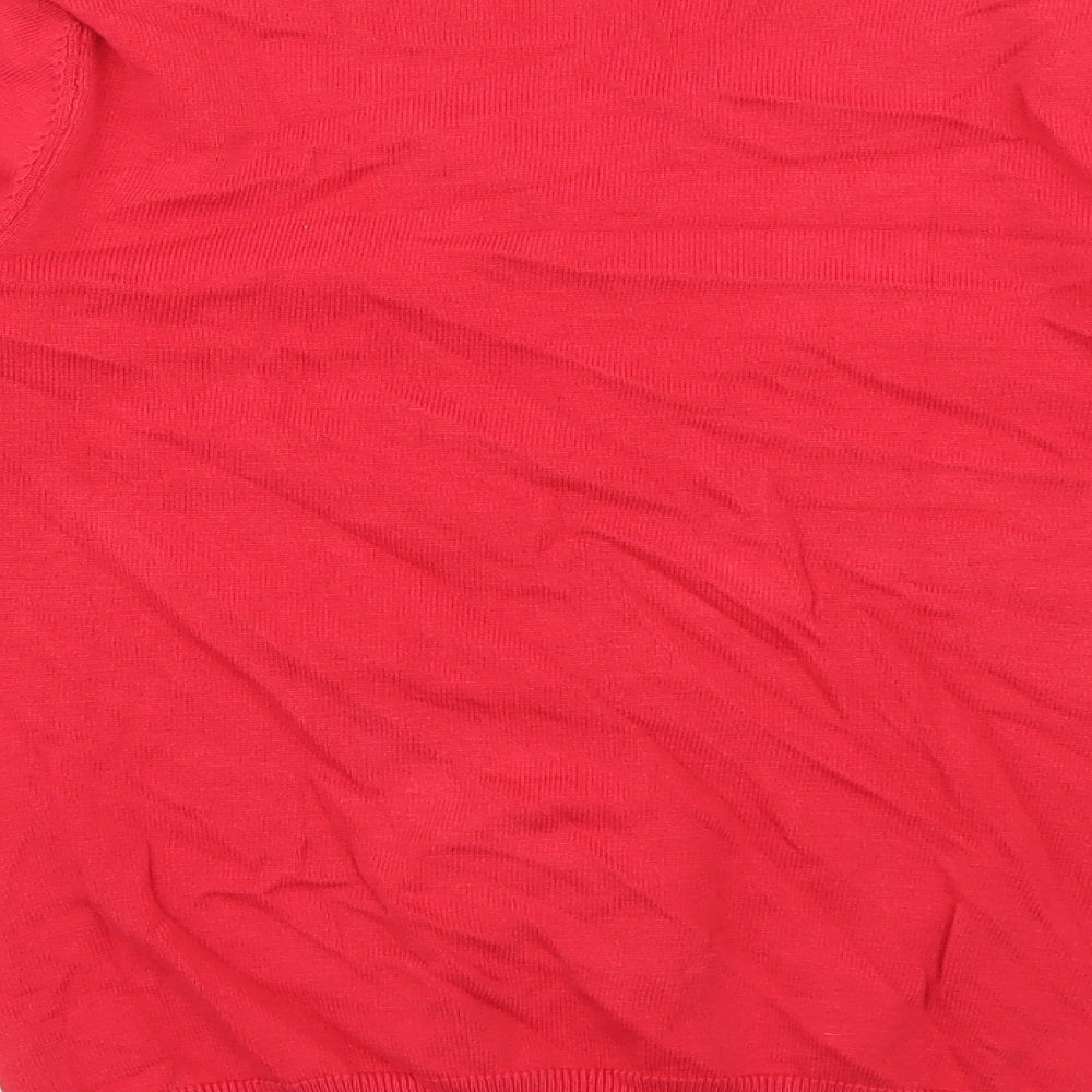 George Girls Red V-Neck 100% Cotton Cardigan Jumper Size 12-13 Years Button