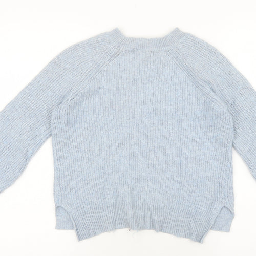 Marks and Spencer Womens Blue Round Neck Polyamide Pullover Jumper Size S