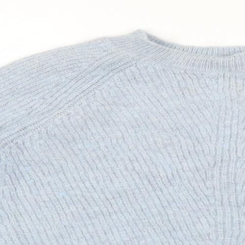 Marks and Spencer Womens Blue Round Neck Polyamide Pullover Jumper Size S