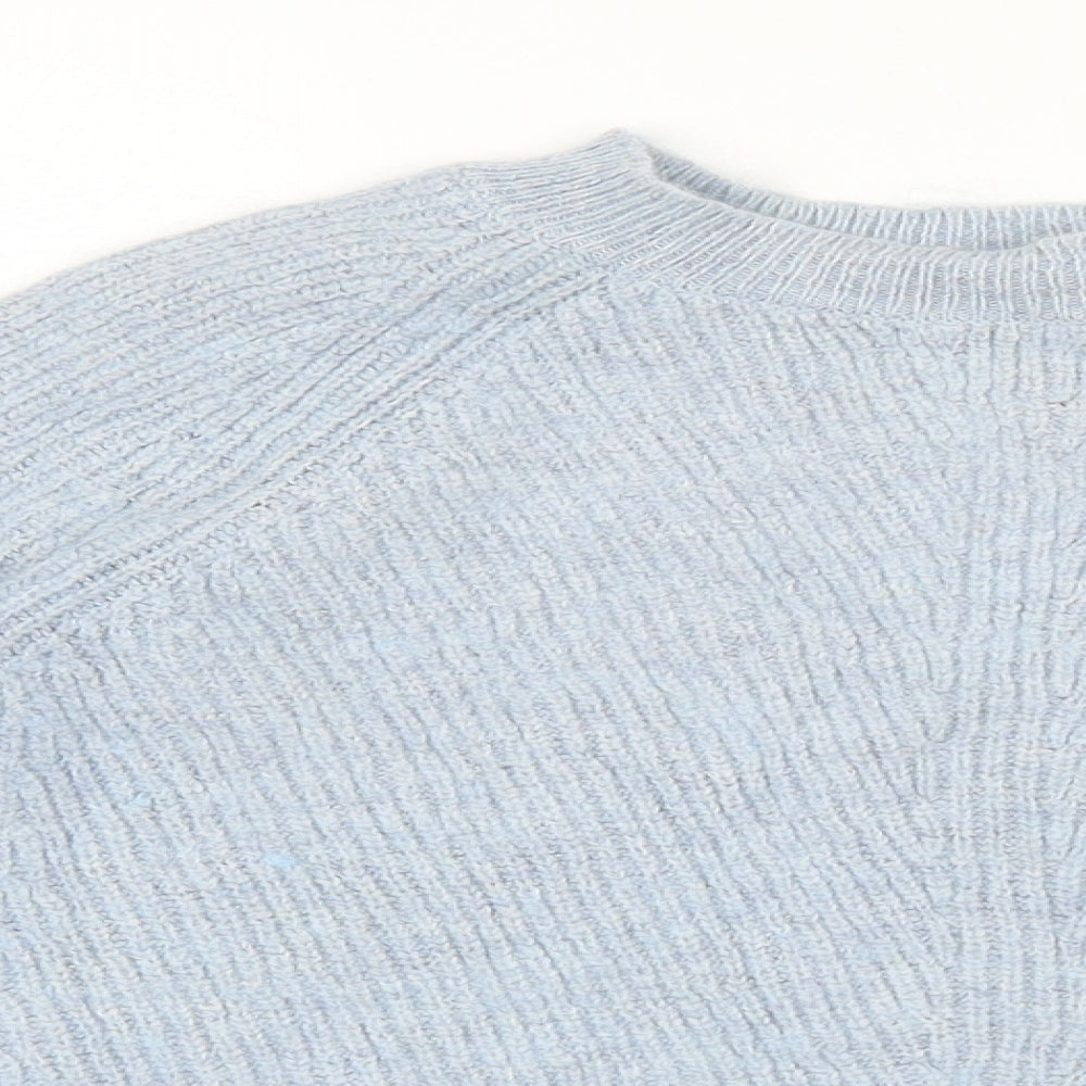 Marks and Spencer Womens Blue Round Neck Polyamide Pullover Jumper Size S