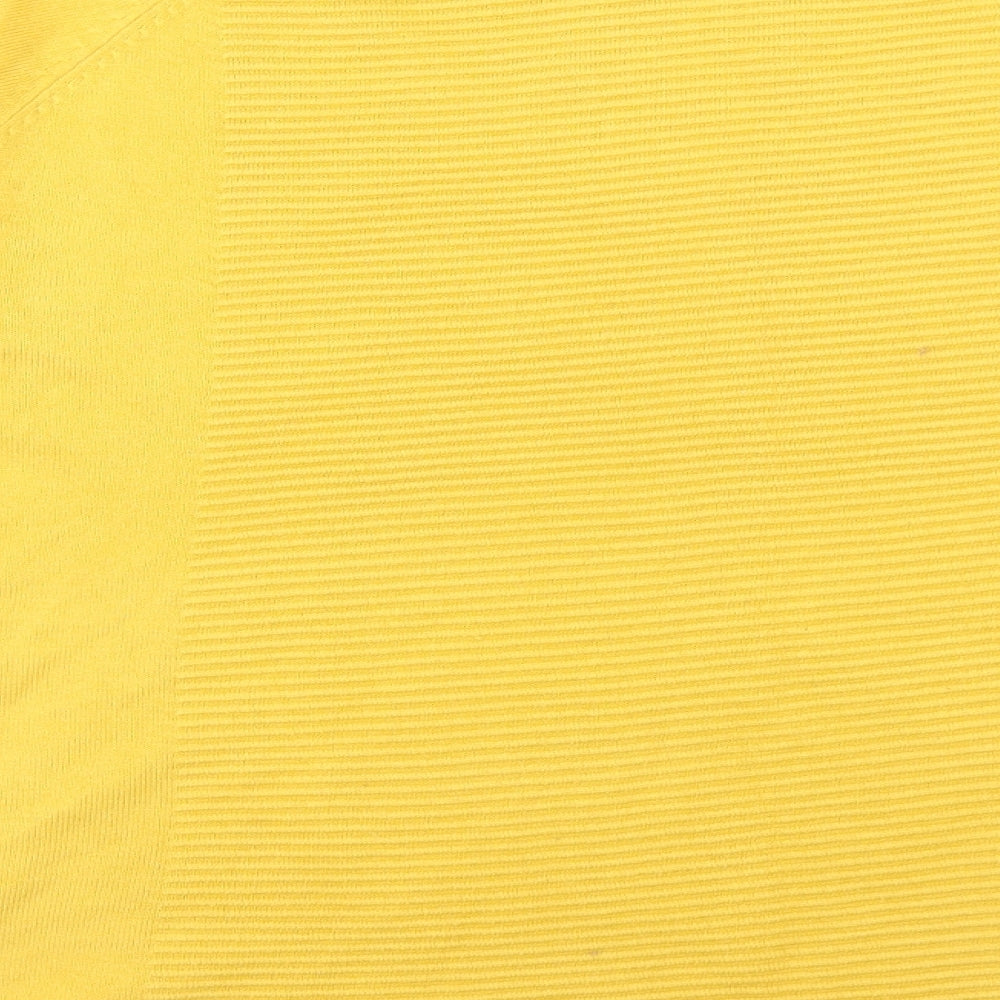 M&Co Womens Yellow Round Neck Acrylic Pullover Jumper Size 24