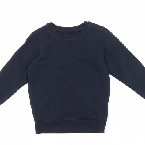 Marks and Spencer Boys Blue 100% Cotton Pullover Sweatshirt Size 5-6 Years Pullover