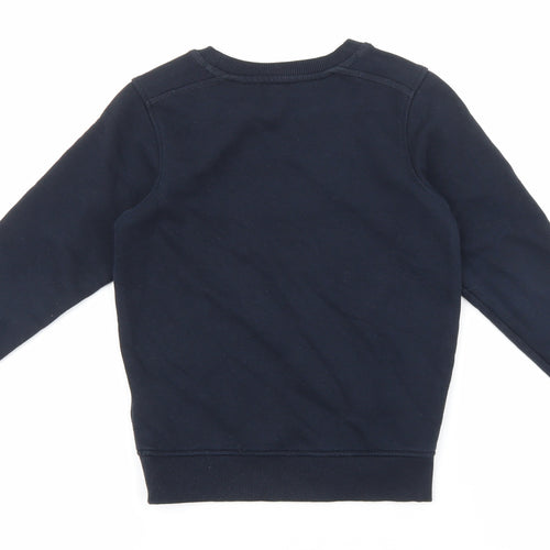 Marks and Spencer Boys Blue 100% Cotton Pullover Sweatshirt Size 5-6 Years Pullover