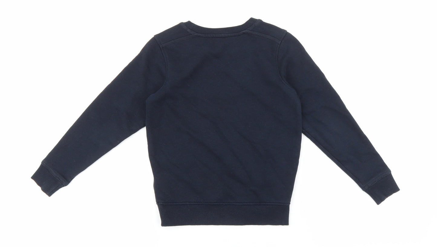 Marks and Spencer Boys Blue 100% Cotton Pullover Sweatshirt Size 5-6 Years Pullover