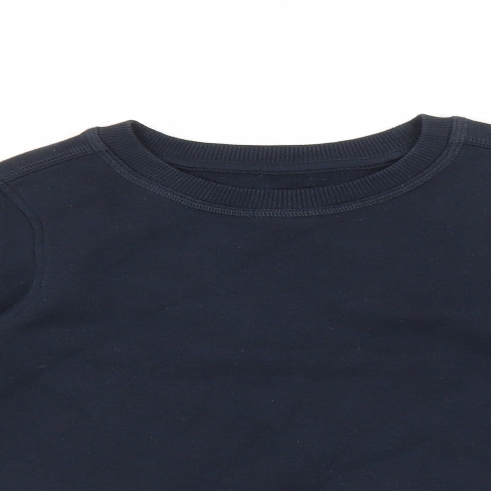 Marks and Spencer Boys Blue 100% Cotton Pullover Sweatshirt Size 5-6 Years Pullover