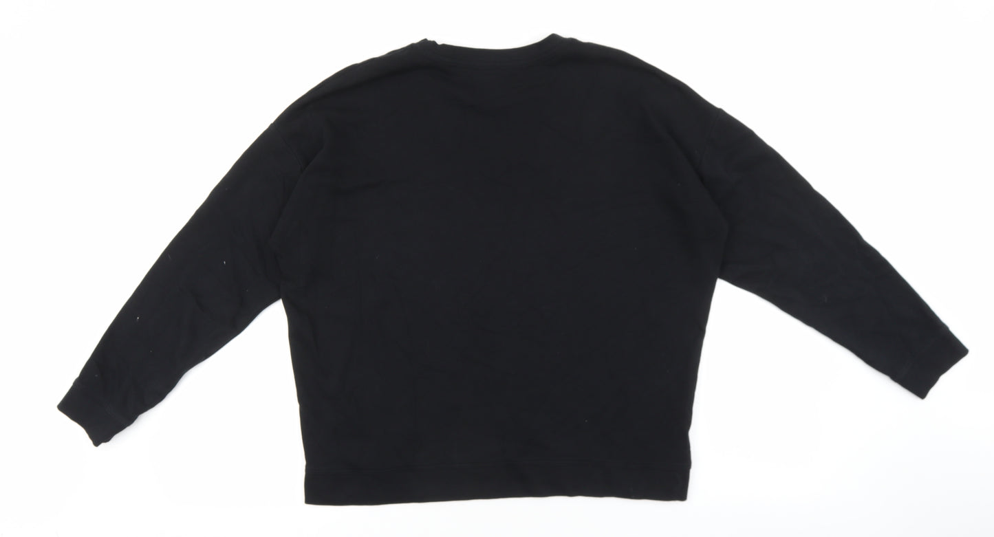 New Look Womens Black Cotton Pullover Sweatshirt Size S Pullover