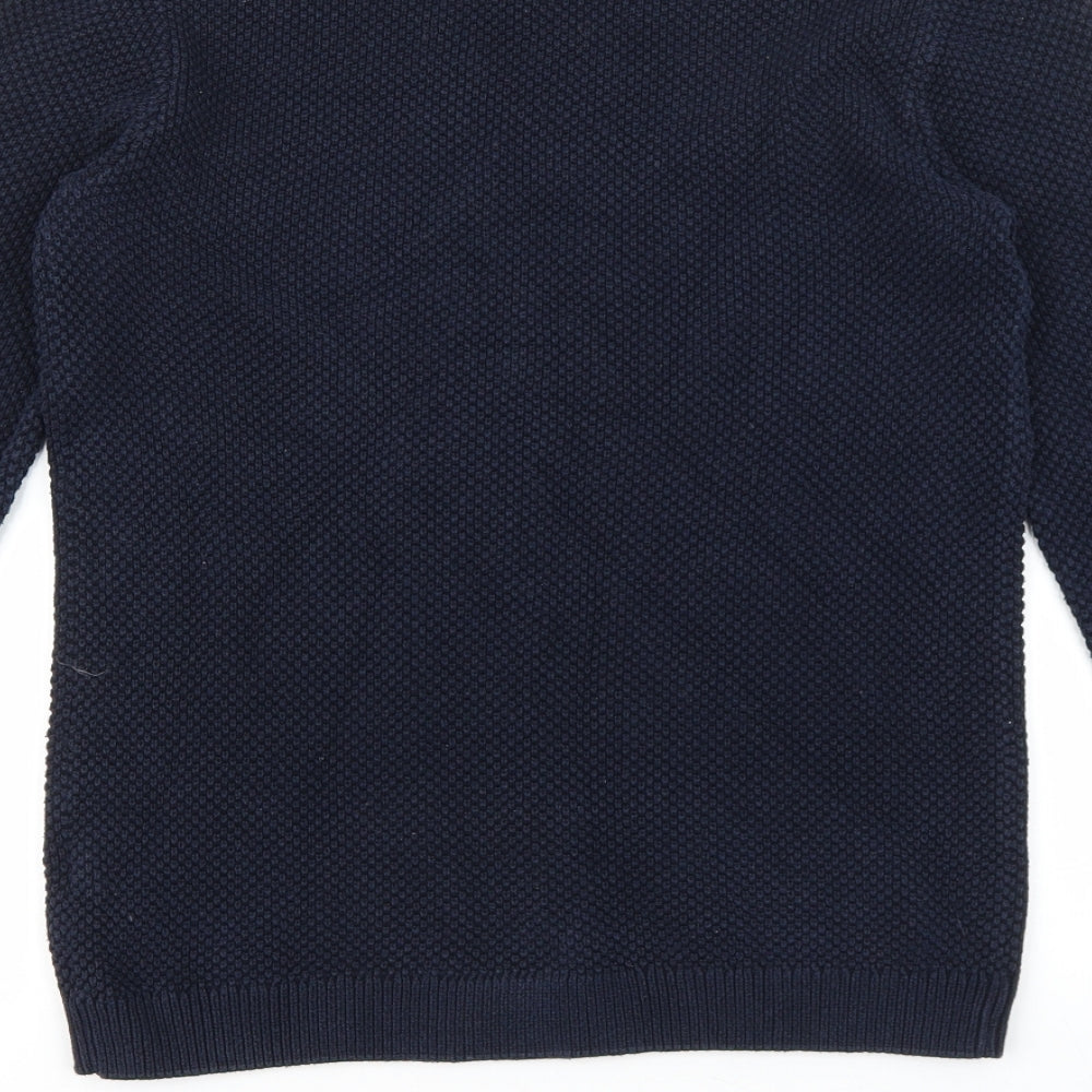 Topman Mens Blue Round Neck Cotton Pullover Jumper Size XS