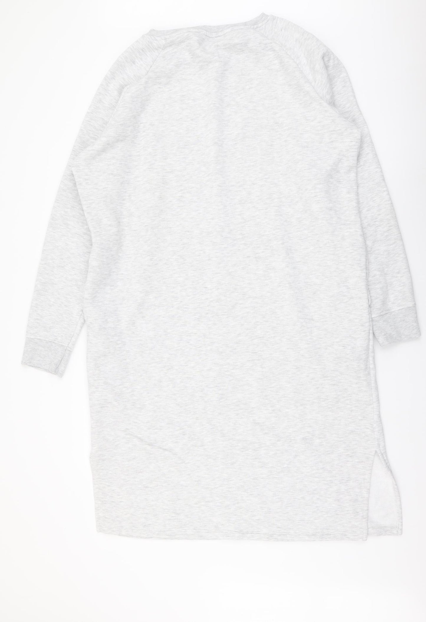 Primark Womens Grey Polyester Jumper Dress Size L Round Neck Pullover