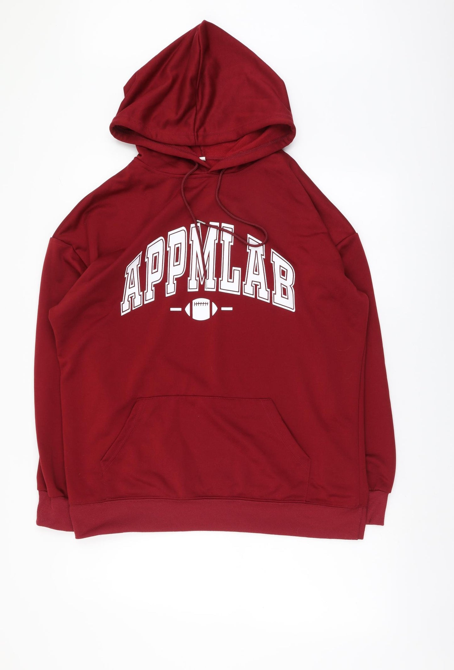 SheIn Mens Red Polyester Pullover Hoodie Size M - Appmlab