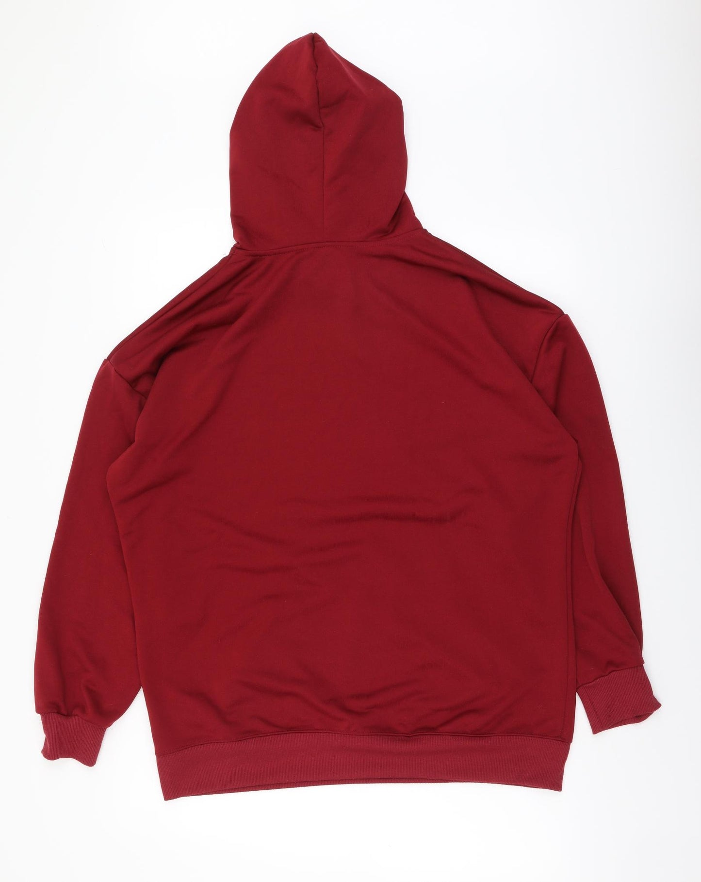 SheIn Mens Red Polyester Pullover Hoodie Size M - Appmlab
