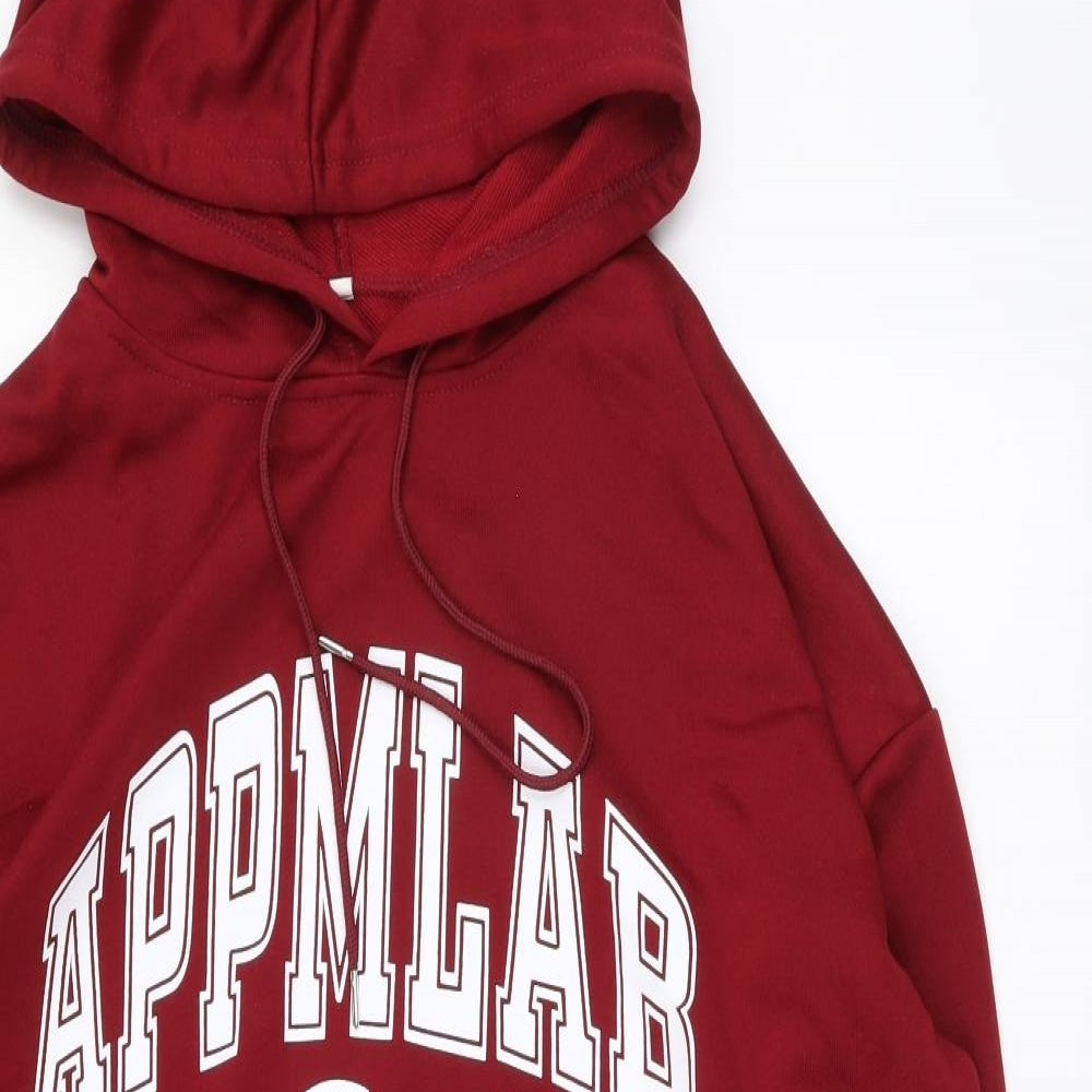 SheIn Mens Red Polyester Pullover Hoodie Size M - Appmlab