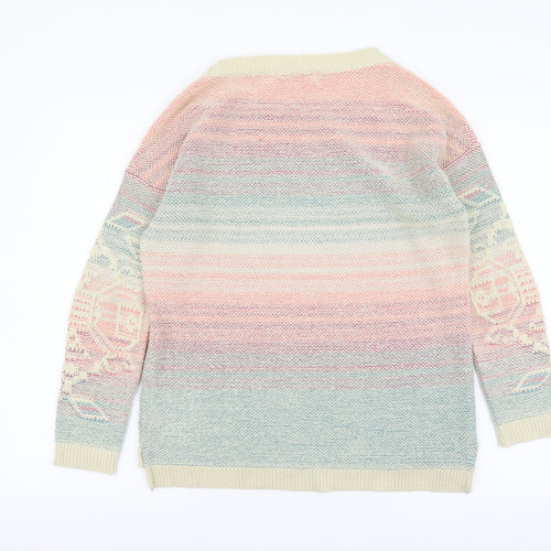 George Womens Multicoloured Round Neck Geometric Acrylic Pullover Jumper Size 12