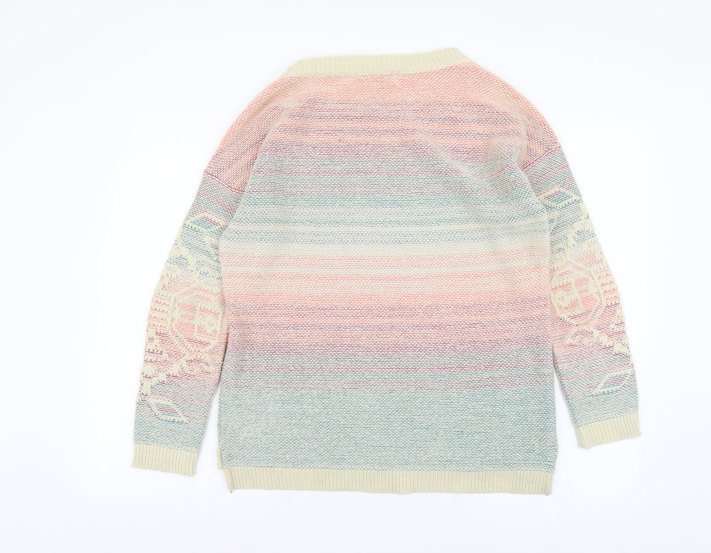 George Womens Multicoloured Round Neck Geometric Acrylic Pullover Jumper Size 12