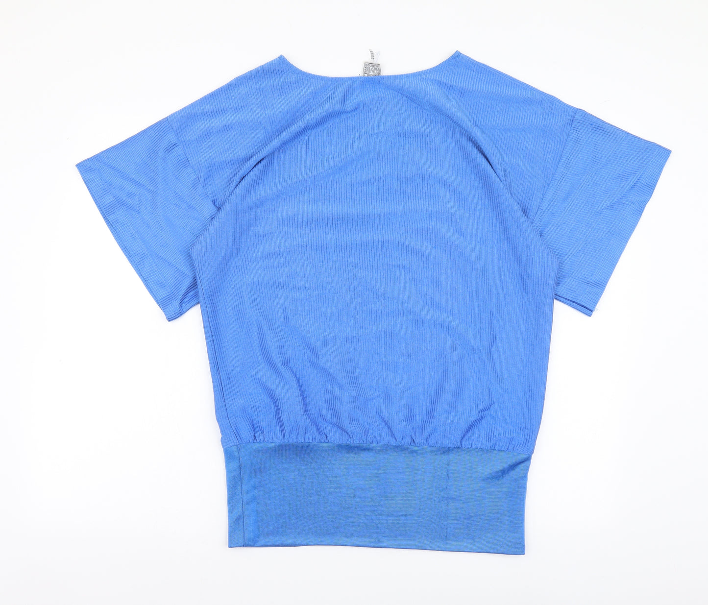 Timi Collection Womens Blue Polyester Basic T-Shirt Size 12 Round Neck
