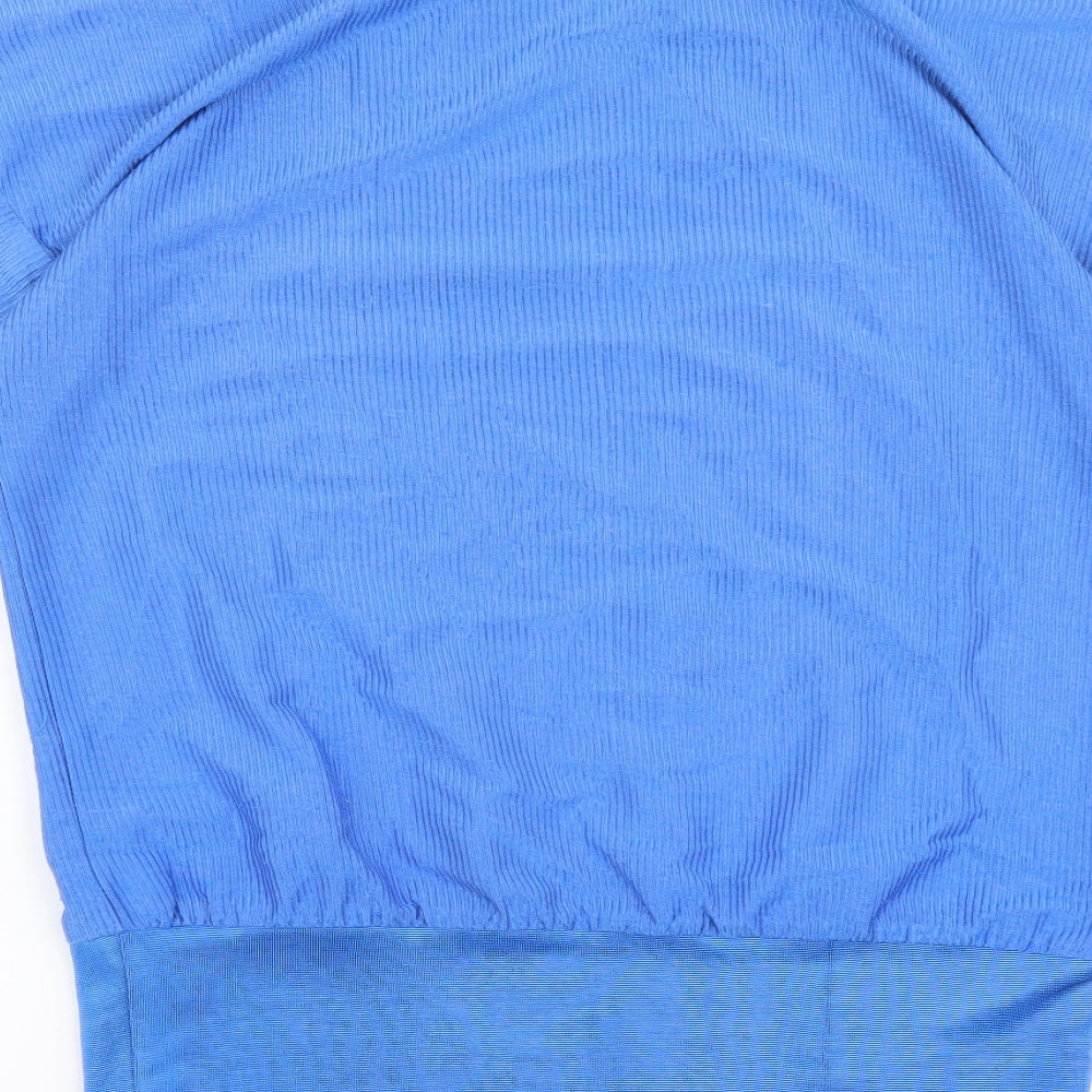 Timi Collection Womens Blue Polyester Basic T-Shirt Size 12 Round Neck