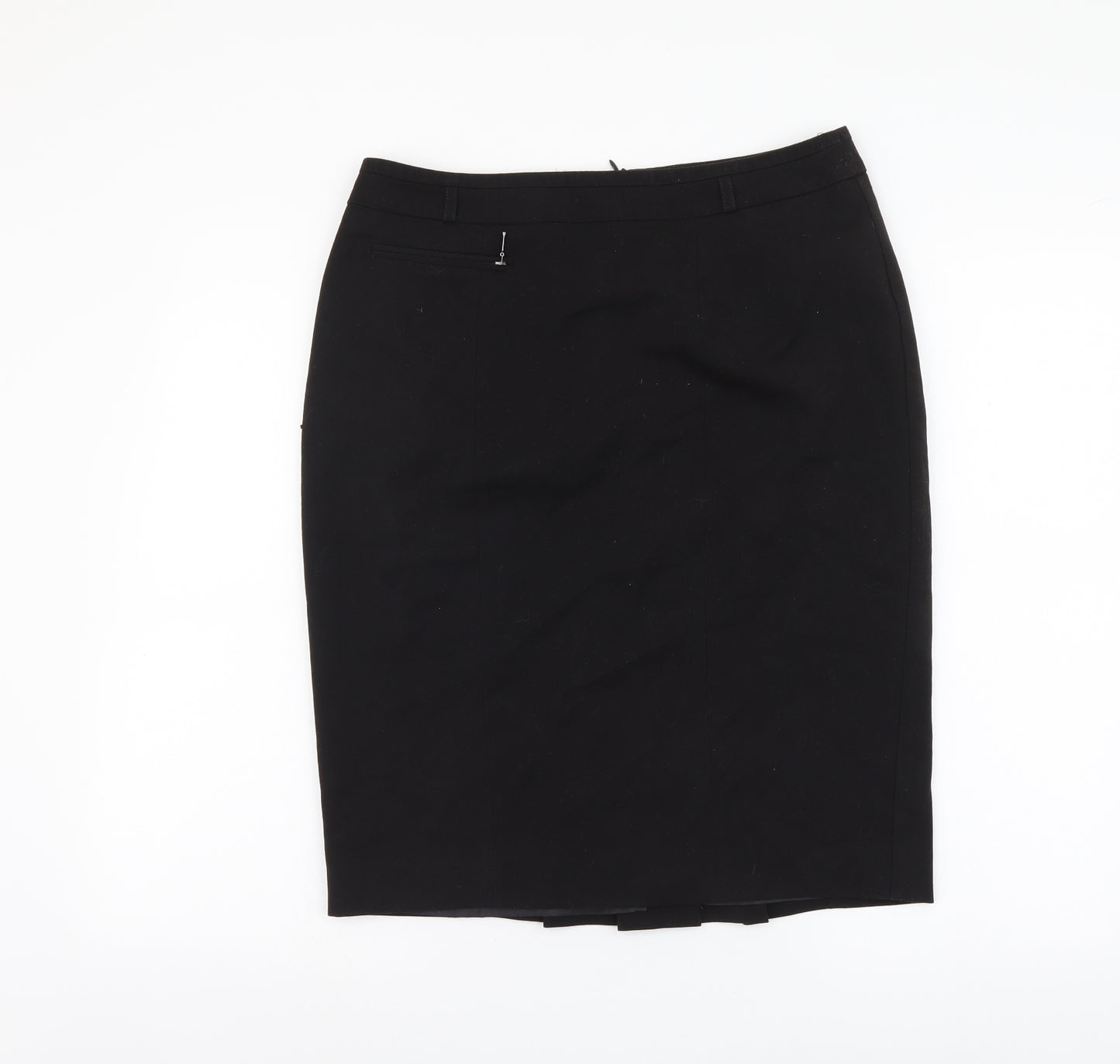 Debenhams Womens Black Polyester Straight & Pencil Skirt Size 12 Zip