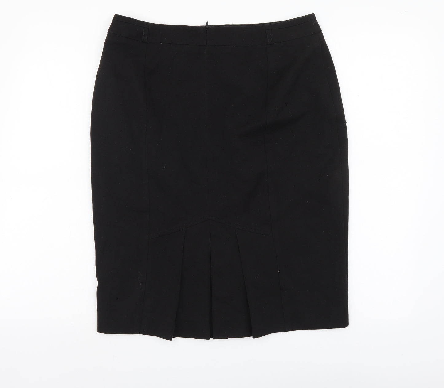 Debenhams Womens Black Polyester Straight & Pencil Skirt Size 12 Zip