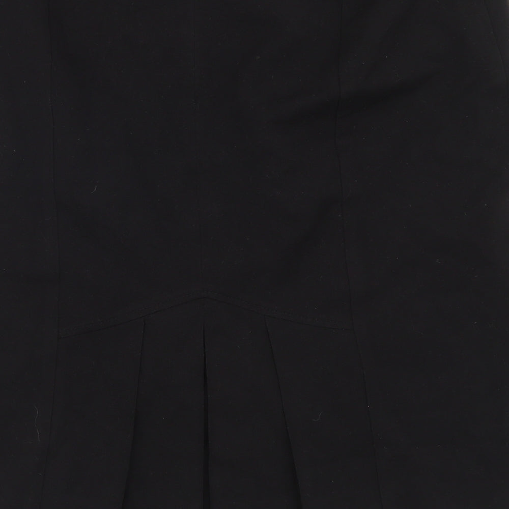 Debenhams Womens Black Polyester Straight & Pencil Skirt Size 12 Zip