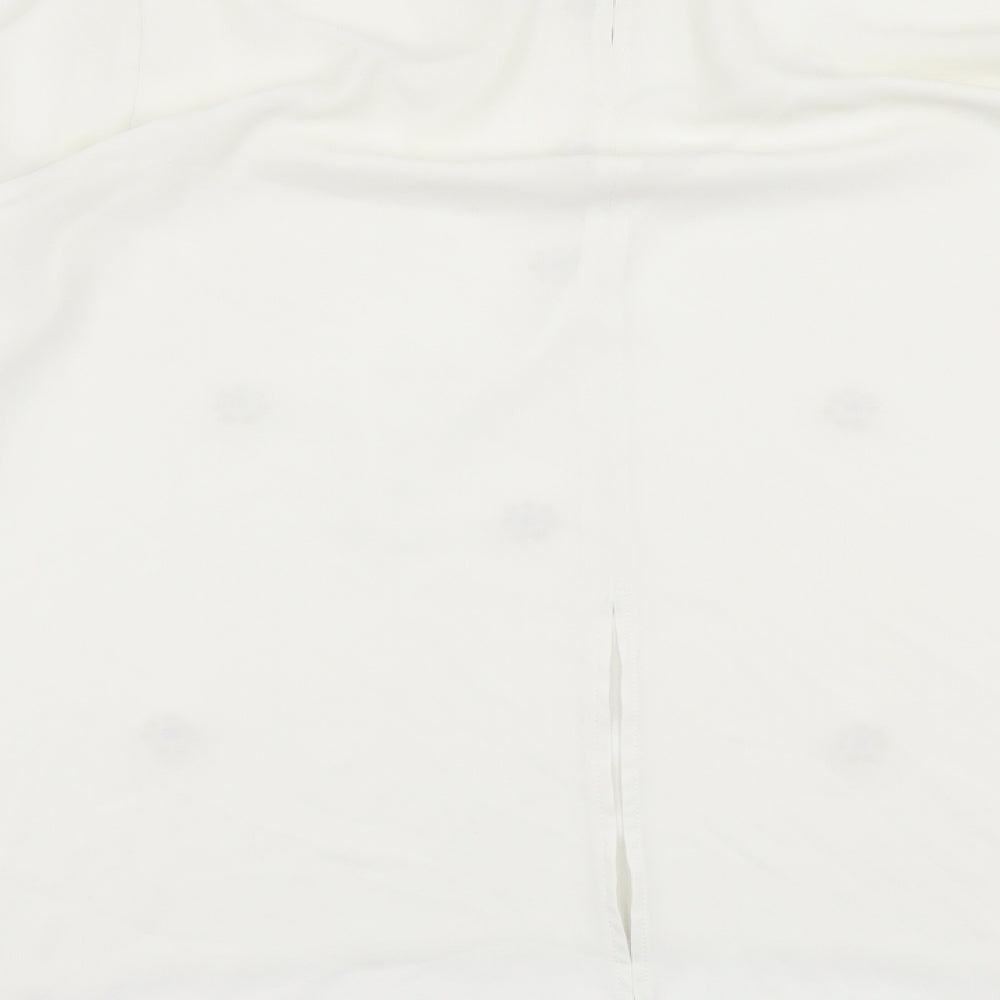 George Womens Ivory Polyester Basic Button-Up Size 18 Round Neck