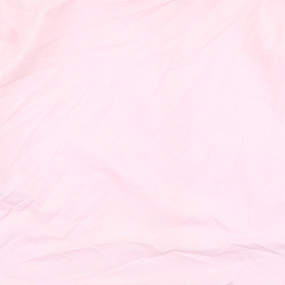 PRETTYLITTLETHING Womens Pink Cotton Basic Button-Up Size 14 Collared