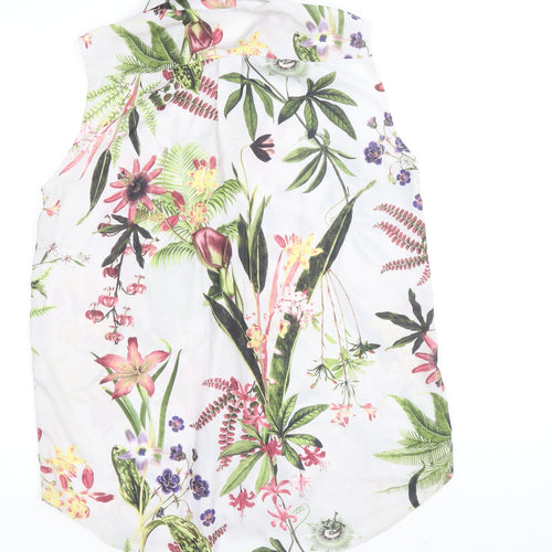 George Womens Multicoloured Floral Polyester Basic Button-Up Size 14 Collared