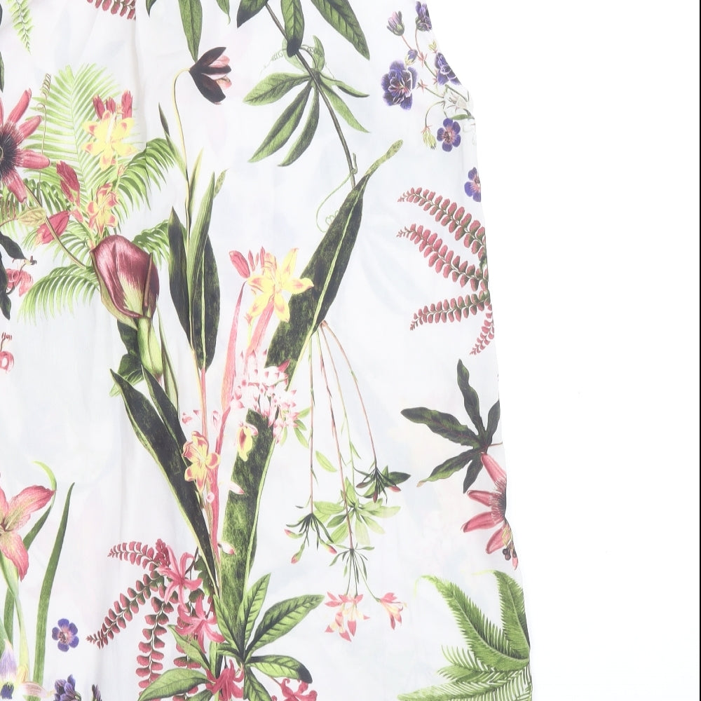 George Womens Multicoloured Floral Polyester Basic Button-Up Size 14 Collared