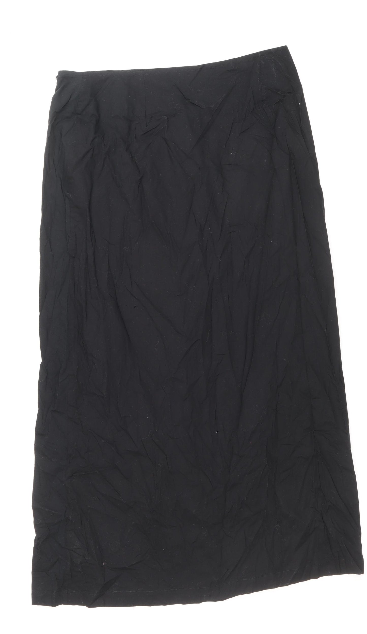 EAST Womens Black Floral Cotton Wrap Skirt Size 16 Button