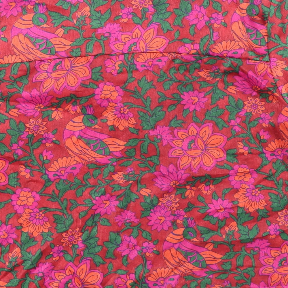 Zara Womens Multicoloured Floral Polyester Basic Blouse Size S Collared