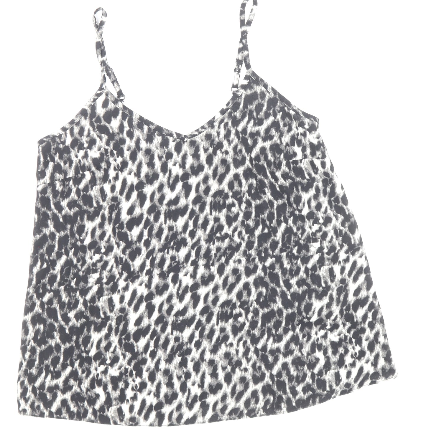 Atmosphere Womens Multicoloured Animal Print Polyester Basic Tank Size 6 V-Neck - Leopard Print