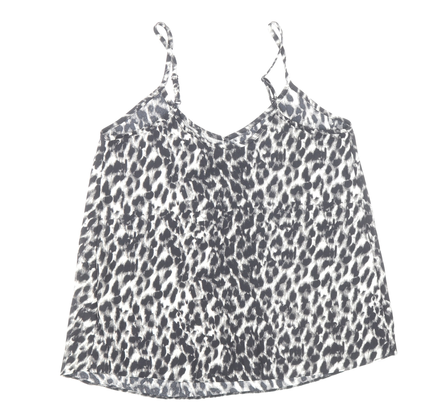 Atmosphere Womens Multicoloured Animal Print Polyester Basic Tank Size 6 V-Neck - Leopard Print