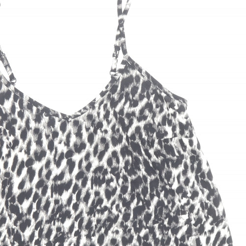 Atmosphere Womens Multicoloured Animal Print Polyester Basic Tank Size 6 V-Neck - Leopard Print