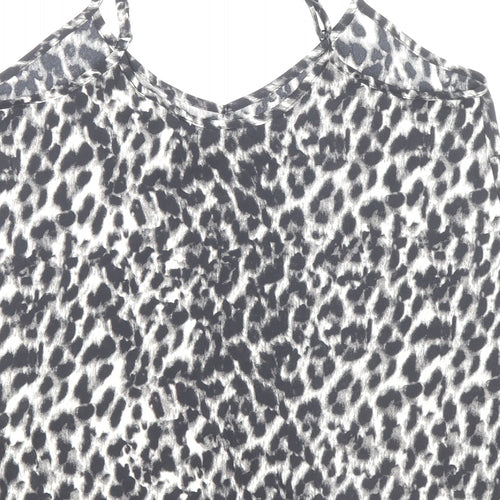 Atmosphere Womens Multicoloured Animal Print Polyester Basic Tank Size 6 V-Neck - Leopard Print