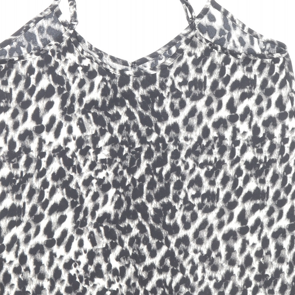 Atmosphere Womens Multicoloured Animal Print Polyester Basic Tank Size 6 V-Neck - Leopard Print