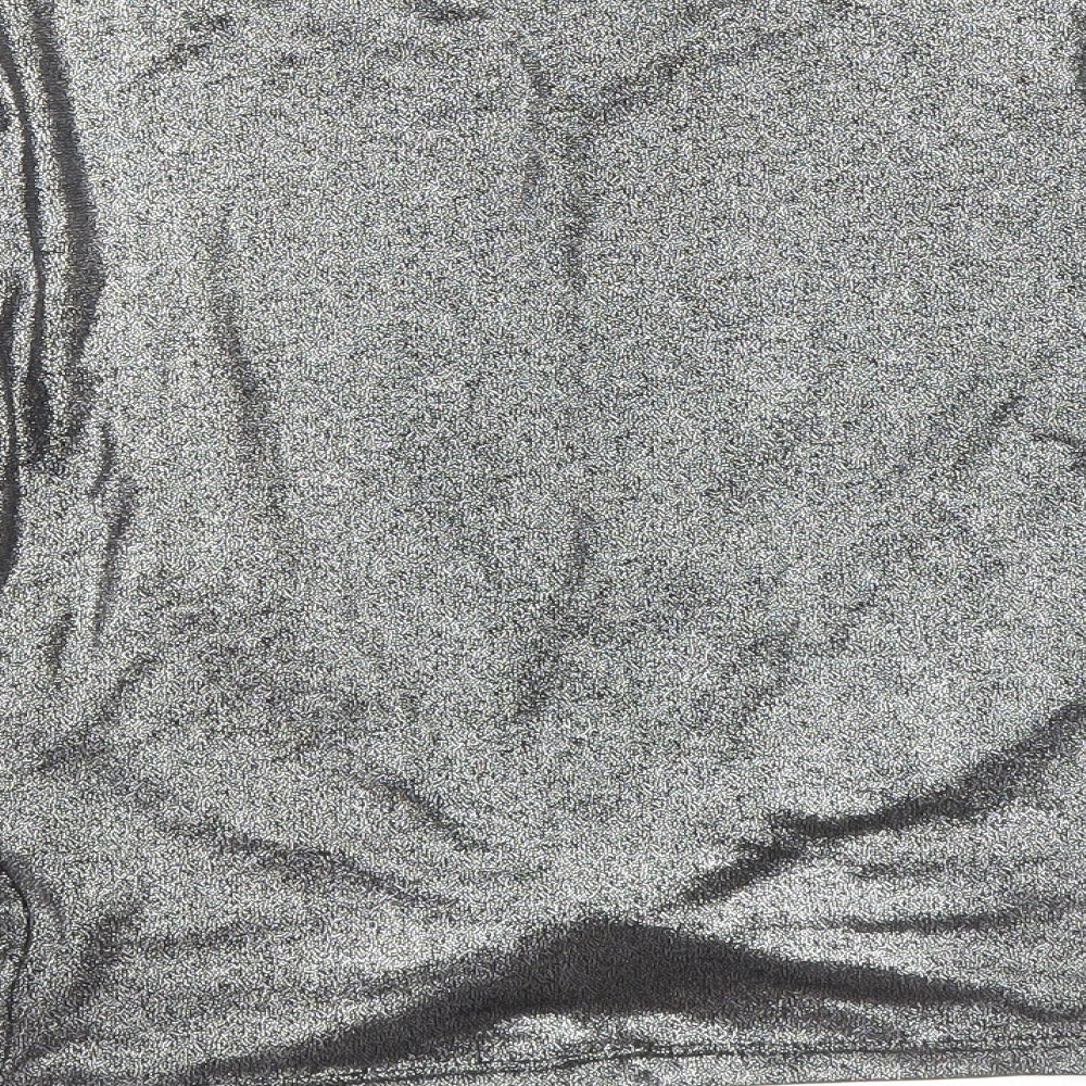 Atmoshpere Womens Grey Polyester Basic Blouse Size 6 Round Neck - Knot Front