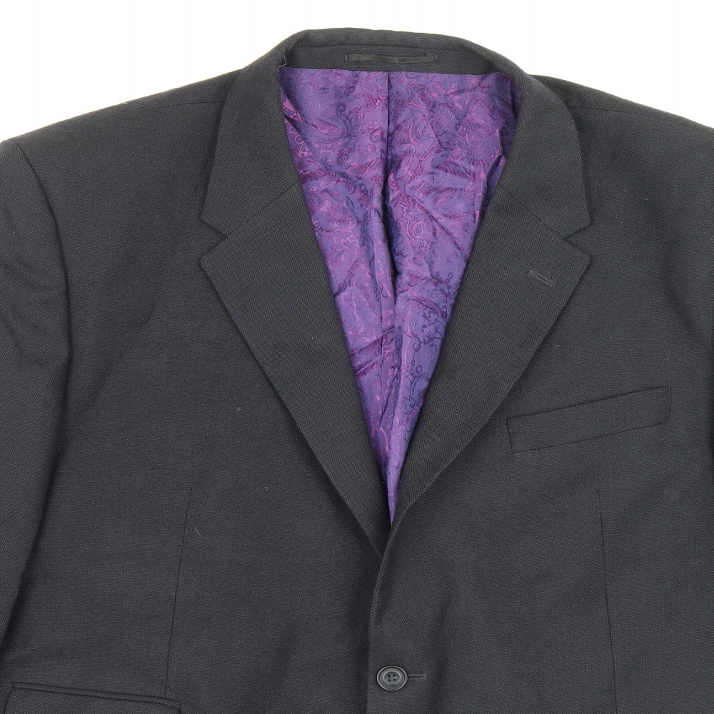 Leonard Jay Mens Blue Wool Jacket Suit Jacket Size 50