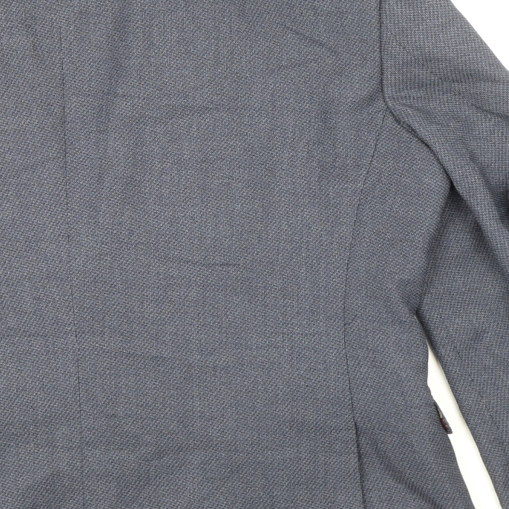 Harry Brown Mens Blue Polyester 2 Piece Suit Waistcoat Size 38