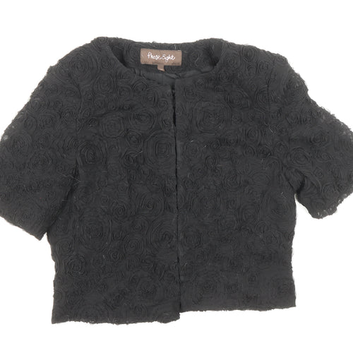 Phase Eight Womens Black Gilet Jacket Size 10 Hook & Loop - Textured