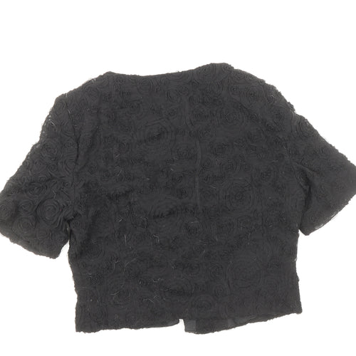Phase Eight Womens Black Gilet Jacket Size 10 Hook & Loop - Textured