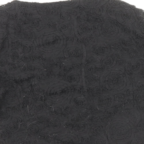 Phase Eight Womens Black Gilet Jacket Size 10 Hook & Loop - Textured