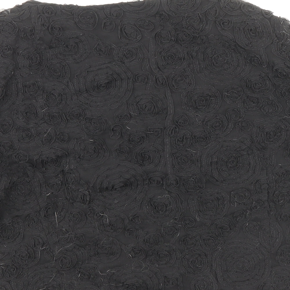 Phase Eight Womens Black Gilet Jacket Size 10 Hook & Loop - Textured