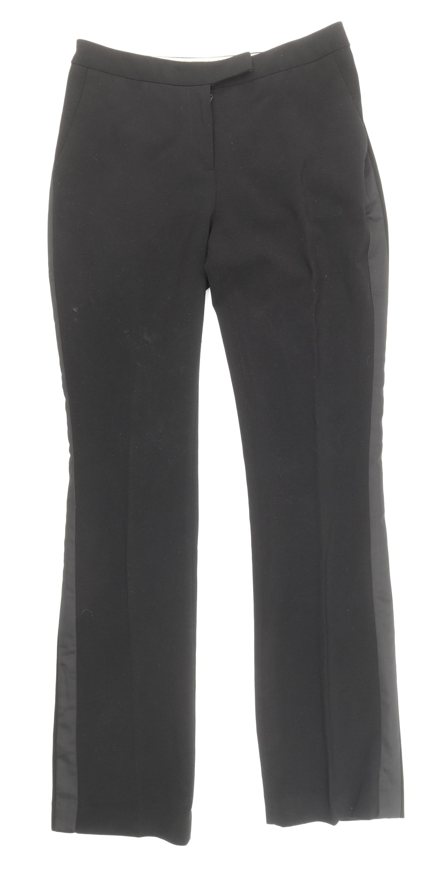 H&M Womens Black Polyester Dress Pants Trousers Size 4 Regular Zip