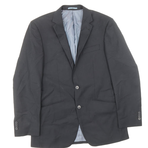 F&F Mens Blue Polyester Jacket Suit Jacket Size 38