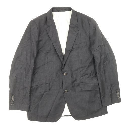 T.M.Lewin Mens Grey Wool Jacket Suit Jacket Size 40