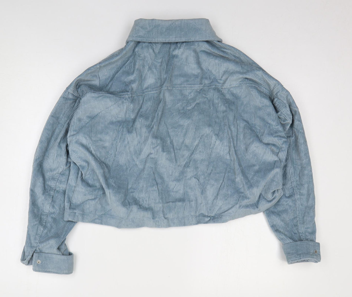 Boohoo Womens Blue Jacket Size 10 Button